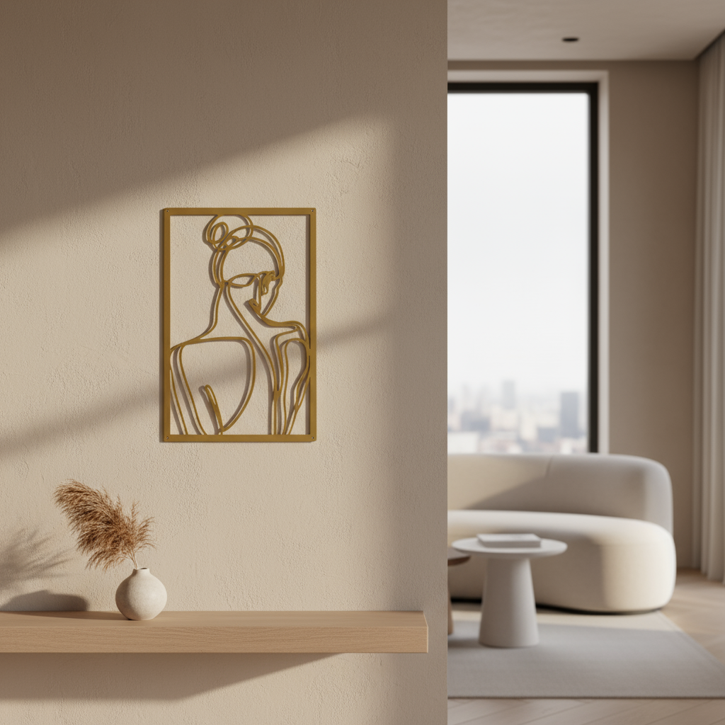 Elegant and Minimalist Line Art Female Silhouette Wall Art
