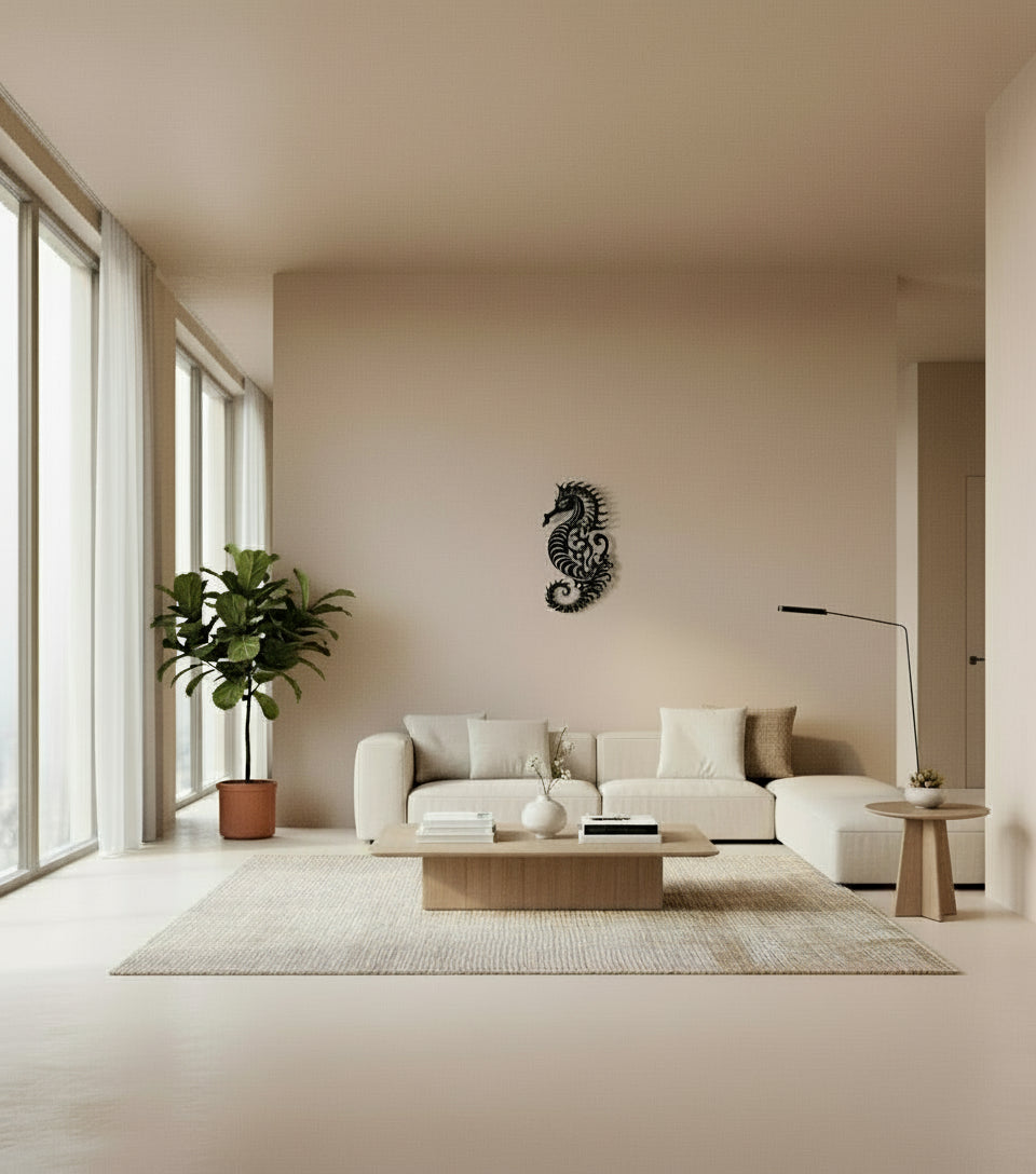 Seahorse Wall Decoration in Arabesque Design